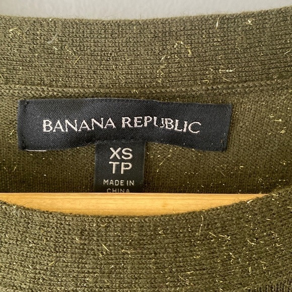 Banana Republic modal wool blend crew neck sweater green and gold Size XS - Picture 3 of 9